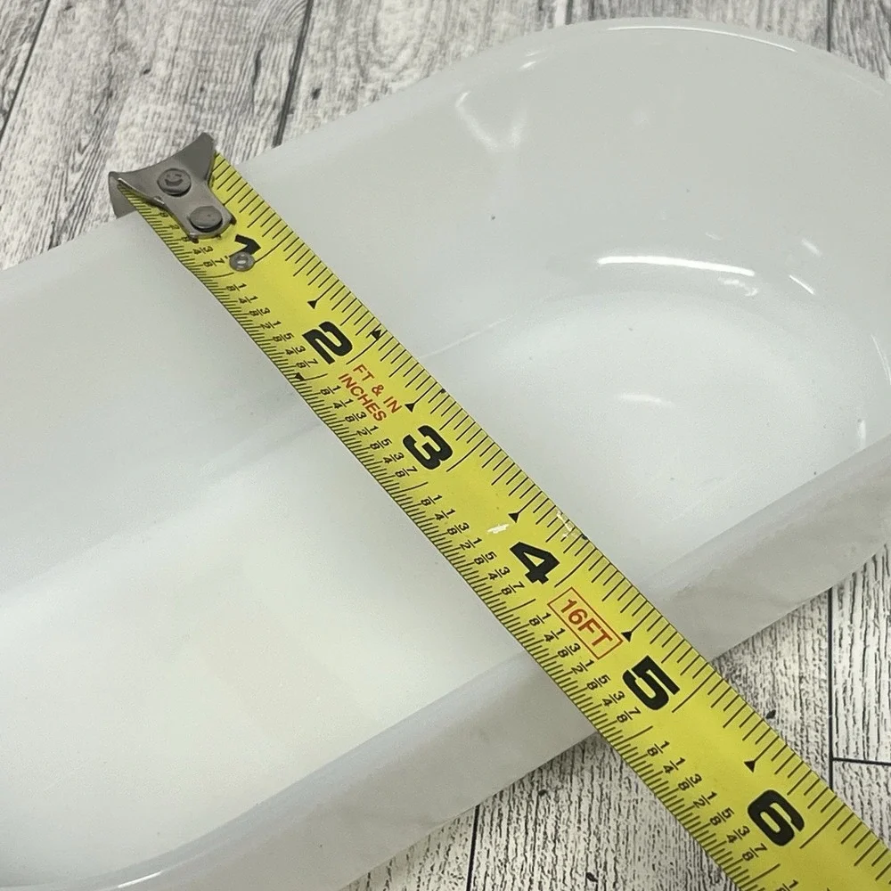 Vintage‎ Fire King White Milk Glass Refrigerator Dish 17 Oval Deep Oblong Baker
